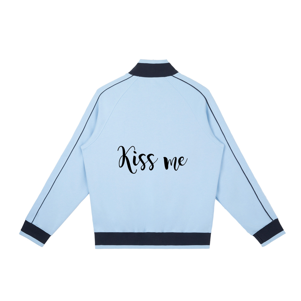 Color Block Raglan Sleeve Zip Track Jacket