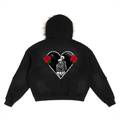 Sun Fade Boxy Detachable Fur Hoodie