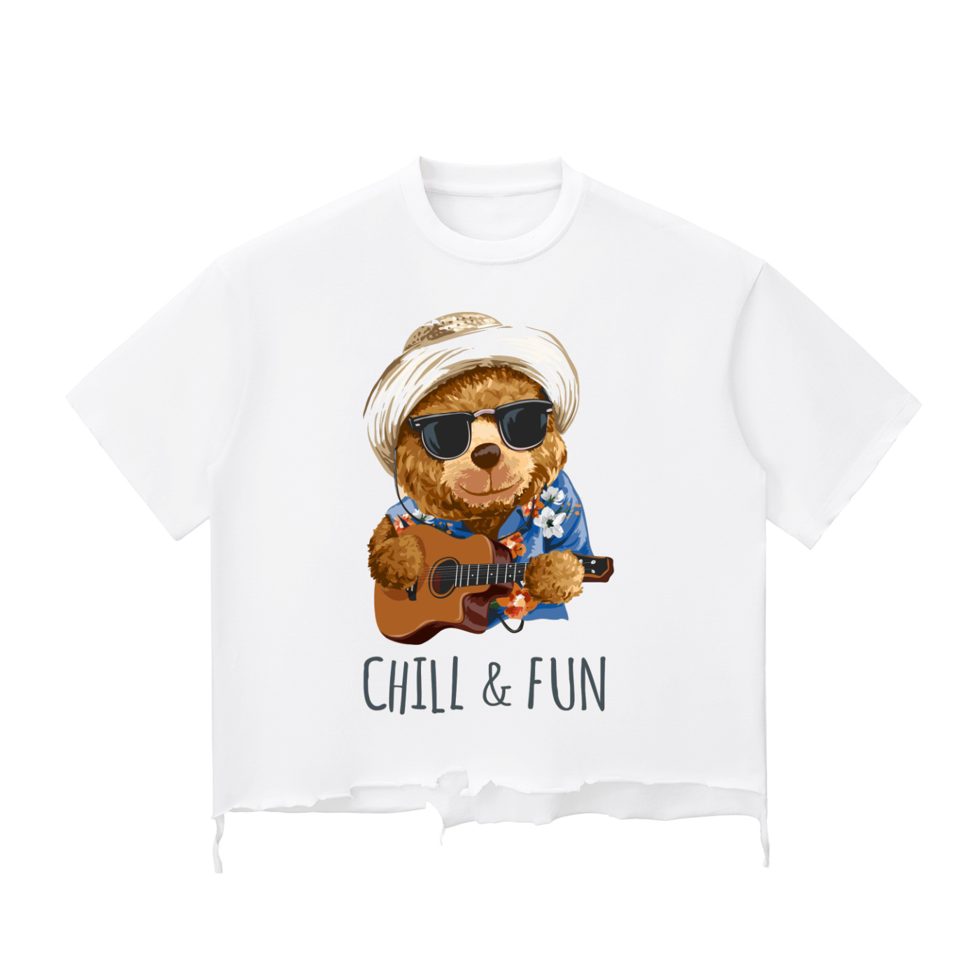 Snow Wash Raw-Hem Boxy T-shirt