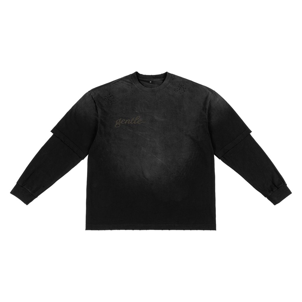 Sunfade Hand-Frayed Faux Two-Piece T-Shirt