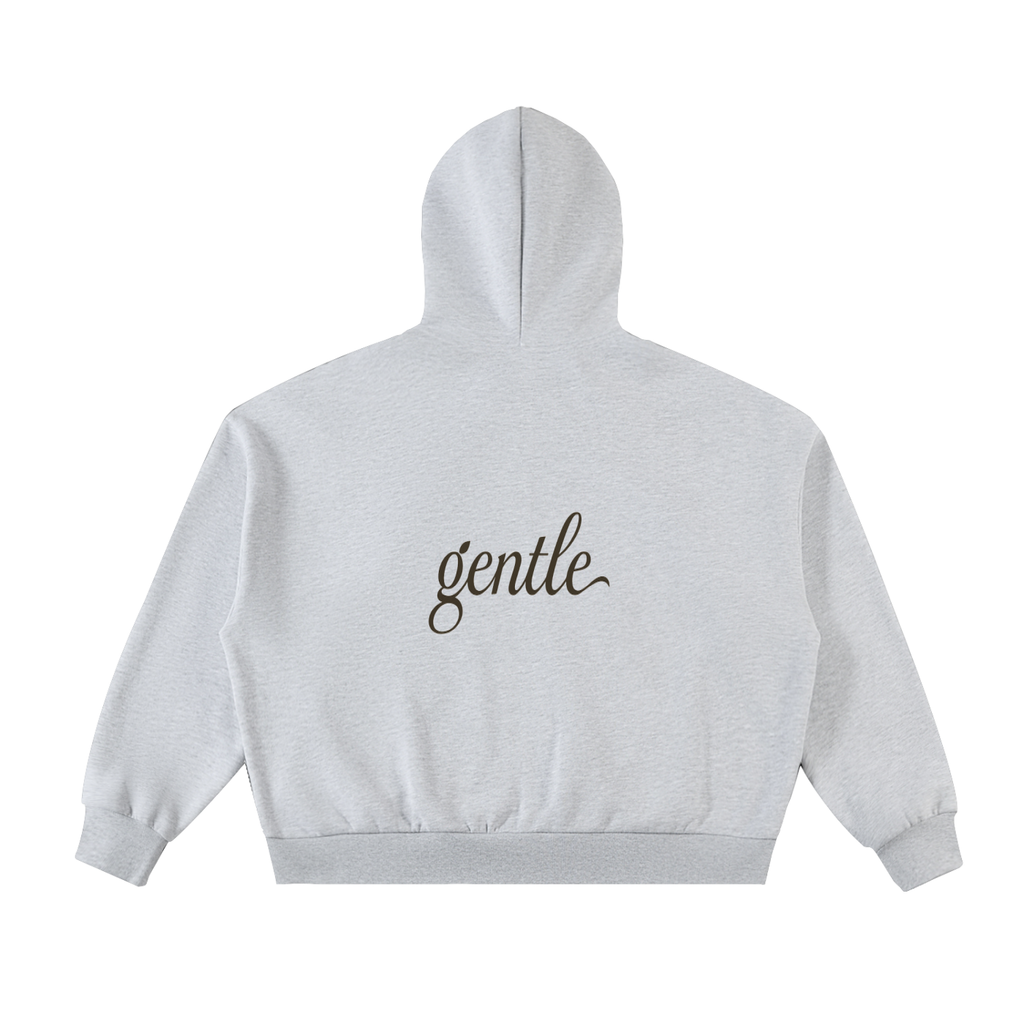 Fleeced Full-Zip Boxy Hoodie