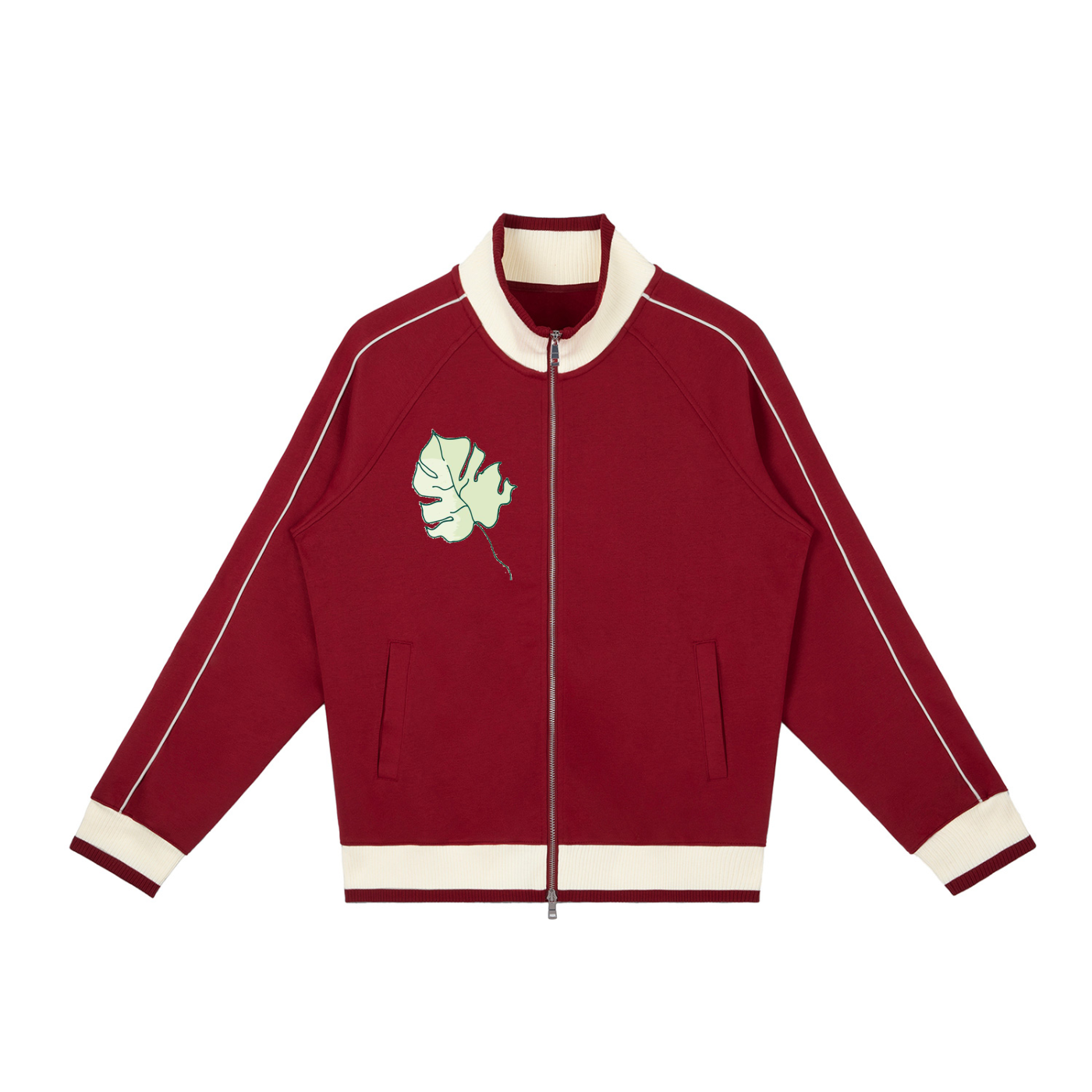 Color Block Raglan Sleeve Zip Track Jacket