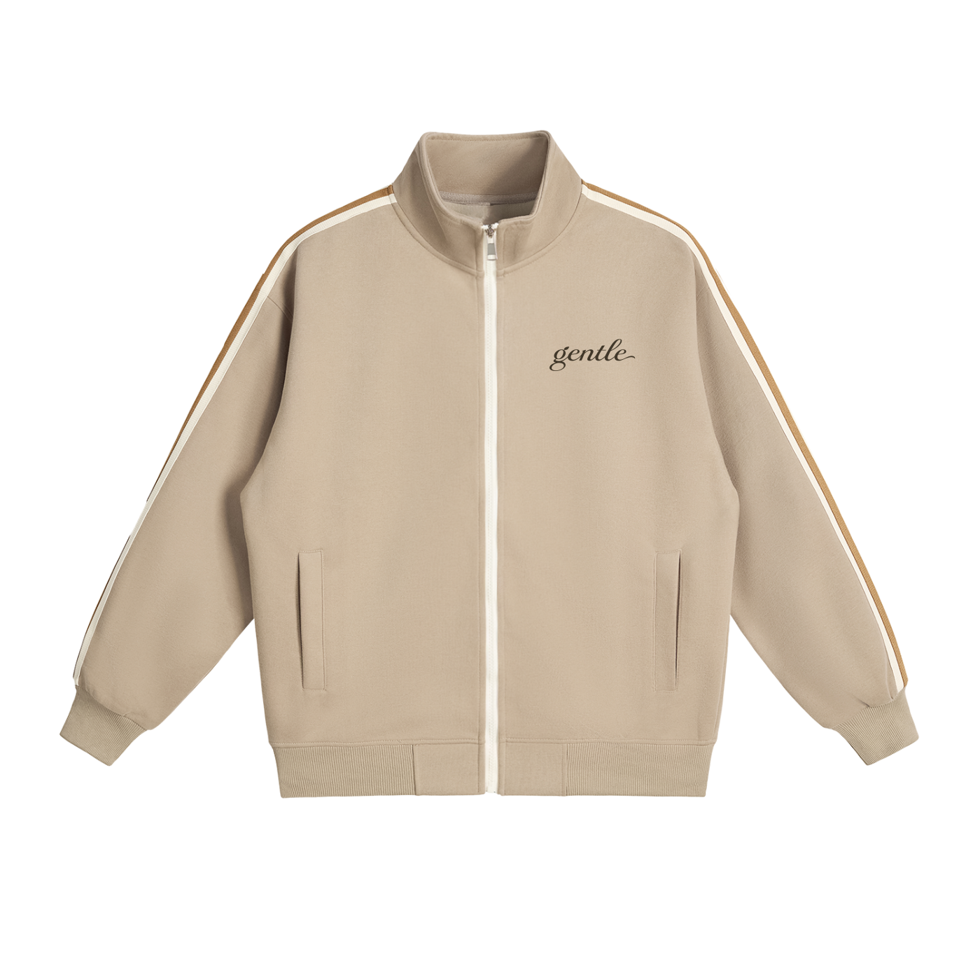 Contrast Side-Stripe Stand Collar  Jacket