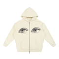 Contrast Tape Raw Edge Double Layered Zip Hoodie