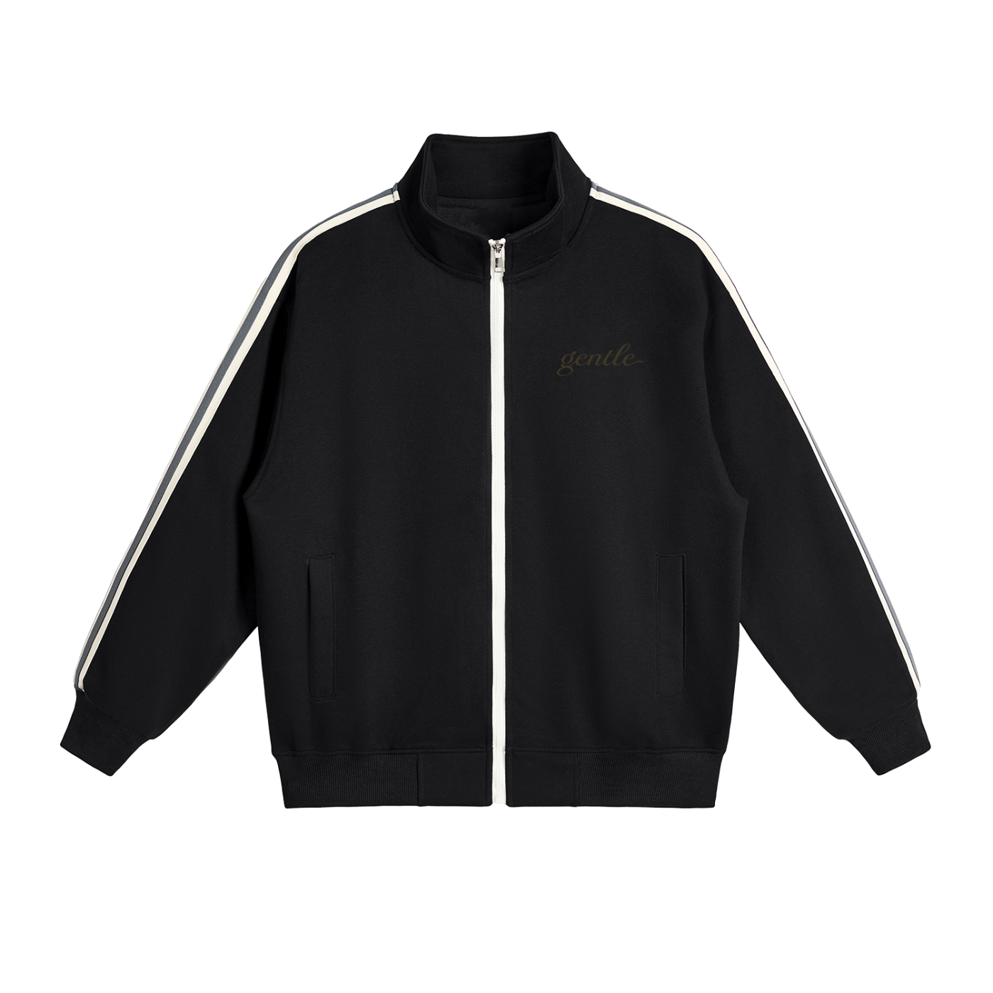 Contrast Side-Stripe Stand Collar  Jacket